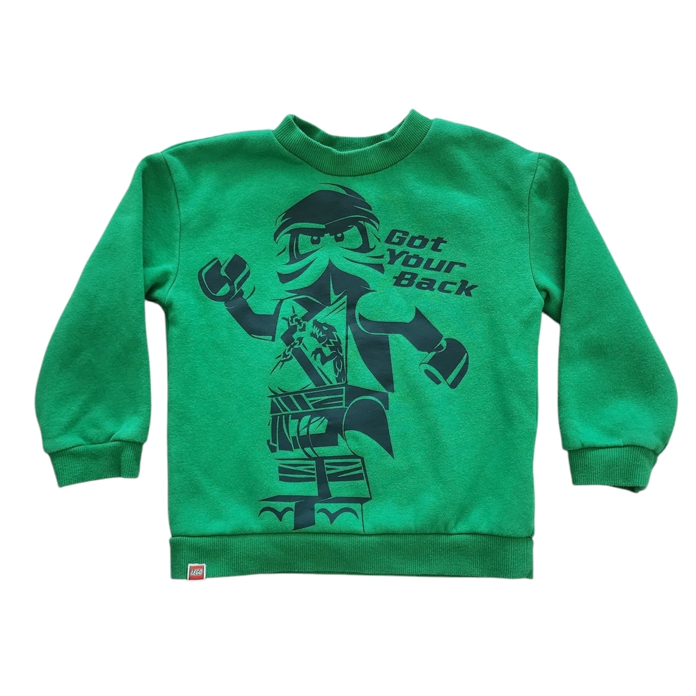 H&M Boys Green LEGO Ninjago Graphic Sweatshirt - Size 3/4T